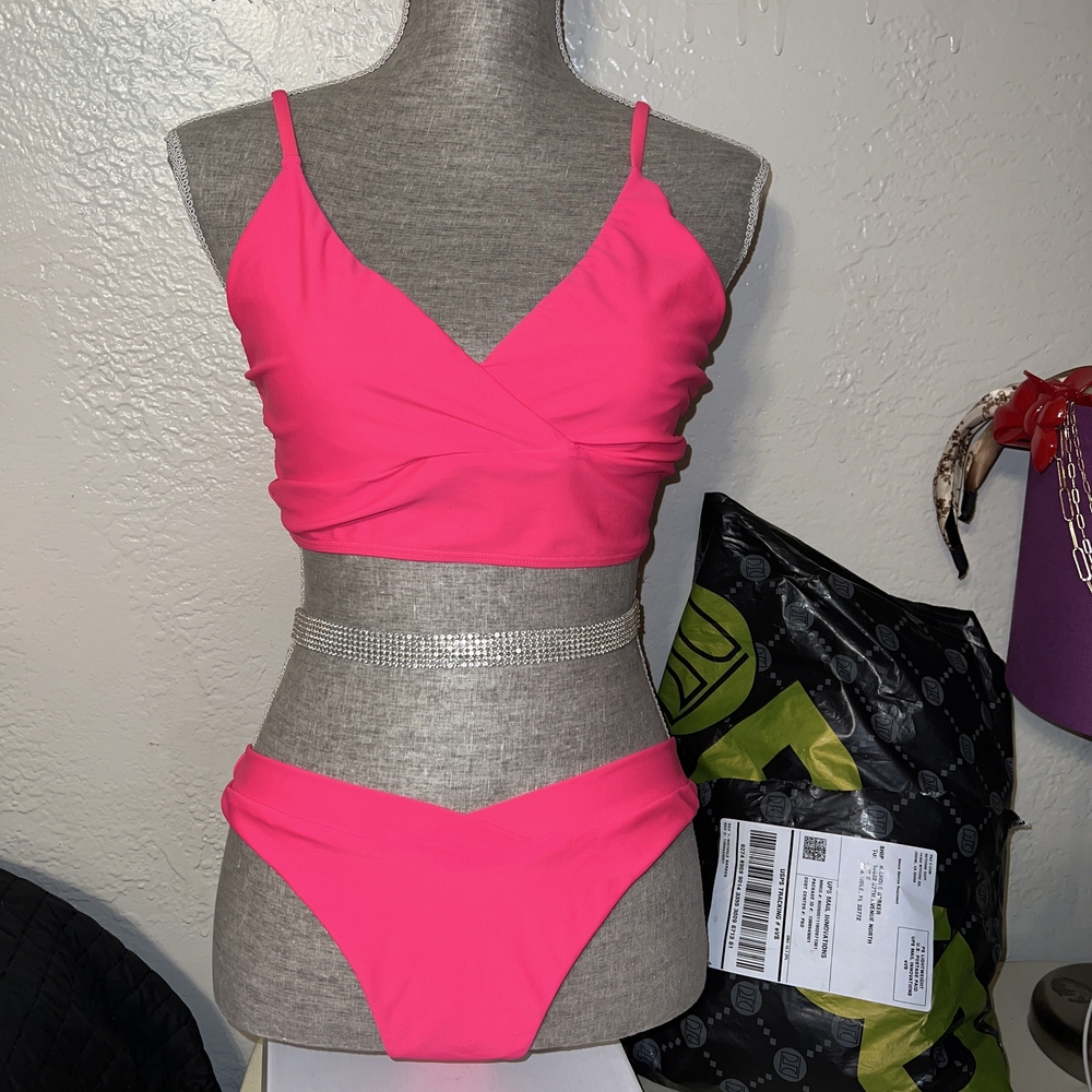 Fashion Nova Hot Pink Bikini Set